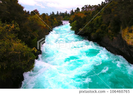 Huka Falls at Wairakei Park, Taupo 106460765
