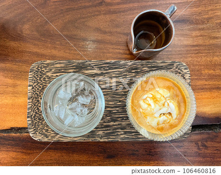 Esprsso coffee on ice in cup. Esprsso coffee on ice in cup. 106460816