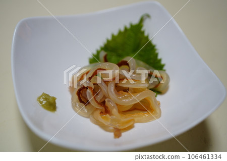 盤子上的生水母生魚片 106461334