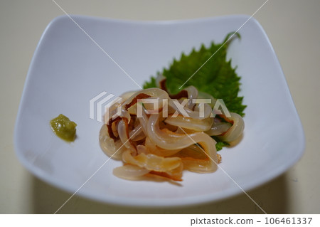 盤子上的生水母生魚片 106461337