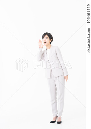 White background business woman 106461539