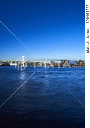 Rainbow Bridge night view from Toyosu Gururi Park Rainbow Bridge night view from Toyosu Gururi Park 106461735