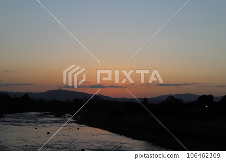 River dyed in the sunset River dyed in the sunset 106462309