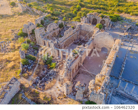Ruins of the ancient Lycian city Perge located near the Antalya city in Turkey turkiye, GO Everywhere Ruins of the ancient Lycian city Perge located near the Antalya city in Turkey turkiye, GO Everywhere 106462320