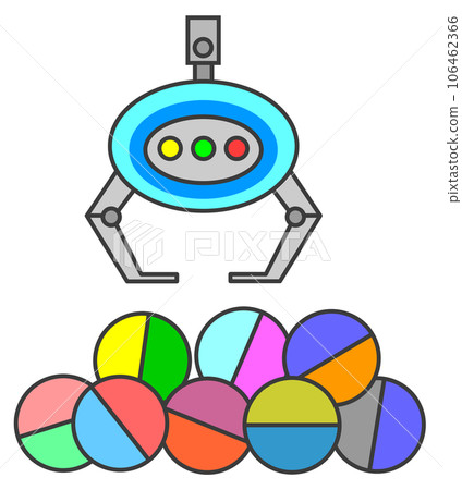 Illustration of a game to win by lifting a prize with a crane 106462366