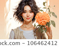 A young woman with flowers 106462412