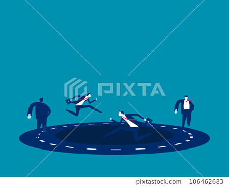 Running on a looping dead end road . BUsiness dead end vector illustration Running on a looping dead end road . BUsiness dead end vector illustration 106462683