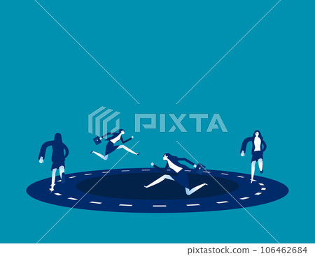 Running on a looping dead end road . BUsiness dead end vector illustration Running on a looping dead end road . BUsiness dead end vector illustration 106462684