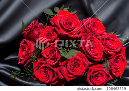 Roses On The Fabric Background Roses On The Fabric Background 106462839