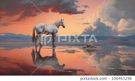 horse in the desert 106463296