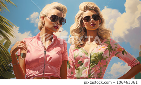 woman in the pink world. woman in the pink world. 106463361