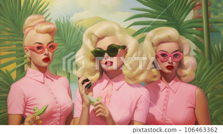 woman in the pink world. 106463362