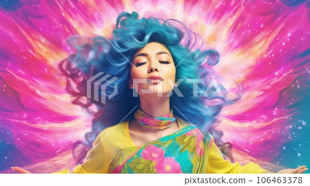 astral body of a woman in meditation 106463378