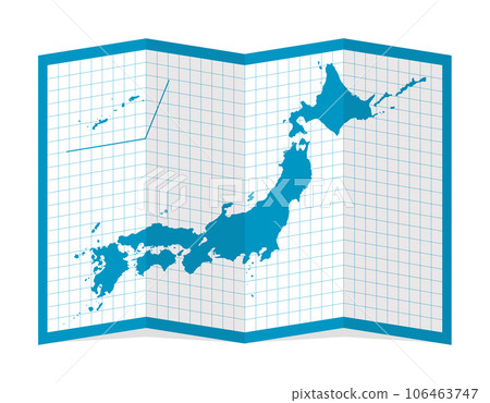 Four-fold Japan map vector illustration (design material) 106463747