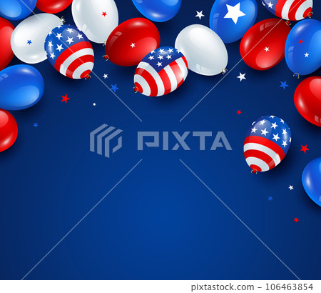 Labor day balloon american flag design poster background. 106463854
