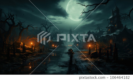 gloomy gothic cemetery. gloomy gothic cemetery. 106464182