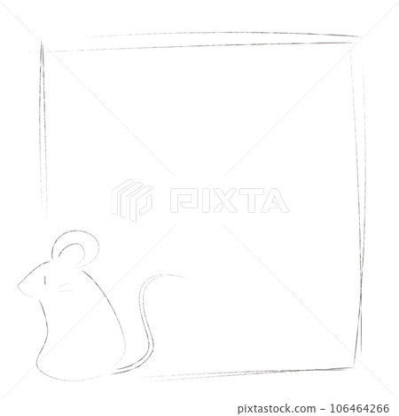 帶有空白空間的側向鼠標的矢量圖解，通過簡單的觸摸繪製框架 106464266