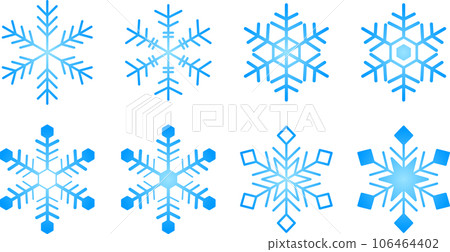8種雪花圖標_淺藍色漸變 8種雪花圖標_淺藍色漸變 106464402