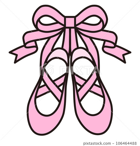 可愛的足尖鞋圖標的矢量圖解 可愛的足尖鞋圖標的矢量圖解 106464488