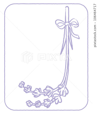 薰衣草花素描風格,設計字母。 “J”矢量材料。 薰衣草花素描風格,設計字母。 “J”矢量材料。 106464717