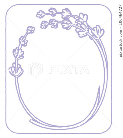 Lavender flower sketch style, design letters. "O". Vector material. Lavender flower sketch style, design letters. "O". Vector material. 106464727