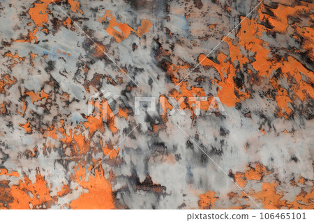 Abstract texture background. Sanded brushed metal surface with orange paint. Empty butt. Abstract texture background. Sanded brushed metal surface with orange paint. Empty butt. 106465101
