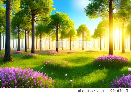 cartoon forest landscape endless nature background 106465445