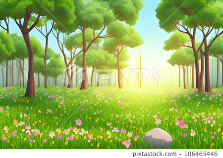 cartoon forest landscape endless nature background 106465446