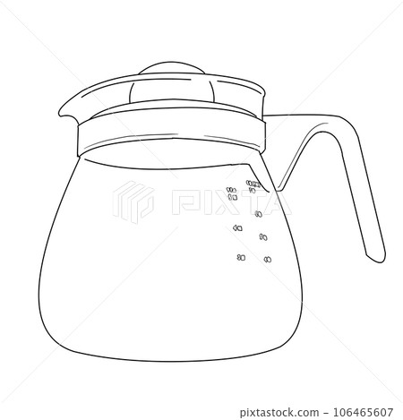 Simple pot illustration coffee server line drawing Simple pot illustration coffee server line drawing 106465607