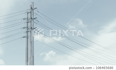Monopoles Electric Transmission Poles for Hight voltage long range energy transport for urban city metro power infrastructure landscape view Monopoles Electric Transmission Poles for Hight voltage long range energy transport for urban city metro power infrastructure landscape view 106465680