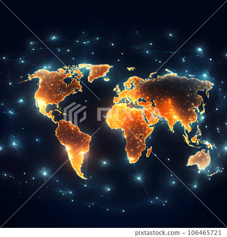 世界地圖和光纖生成人工智能的概念圖像 世界地圖和光纖生成人工智能的概念圖像 106465721