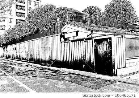 [Black and white in Kyoto] Chic appearance of Kyomachiya 106466171