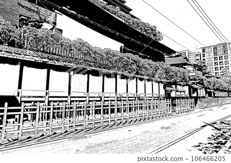 [Black and white in Kyoto] Chic appearance of Kyomachiya 106466205