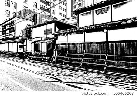 [Black and white in Kyoto] Chic appearance of Kyomachiya 106466208