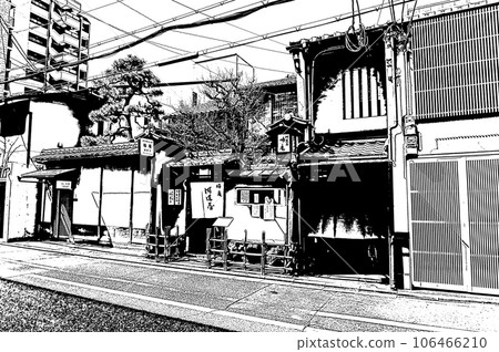 [Black and white in Kyoto] Chic appearance of Kyomachiya 106466210