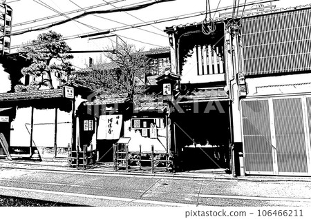 [Black and white in Kyoto] Chic appearance of Kyomachiya 106466211