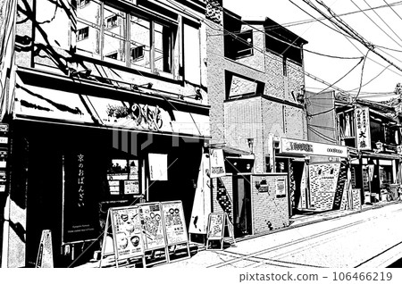 [Black and white in Kyoto] Chic appearance of Kyomachiya 106466219