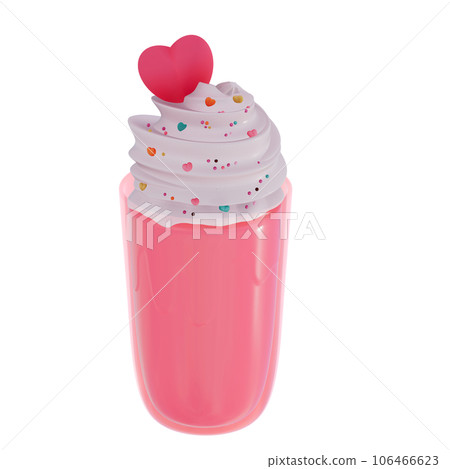Sweet dessert strawberry flavor 3d illustration Sweet dessert strawberry flavor 3d illustration 106466623