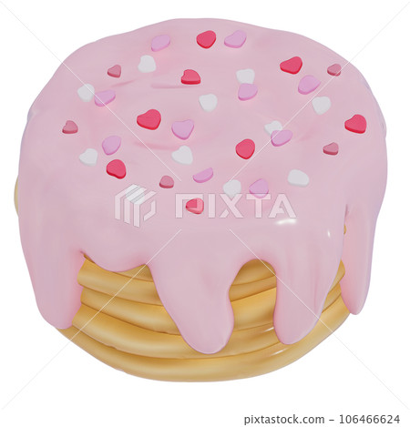 Sweet dessert strawberry flavor 3d illustration 106466624
