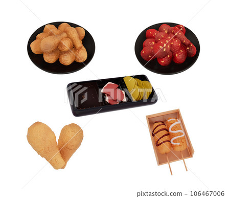 Korean food 3d set Vector Korean food 3d set Vector 106467006