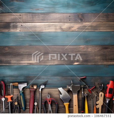 Background template with working tools on the Background template with working tools on the 106467331