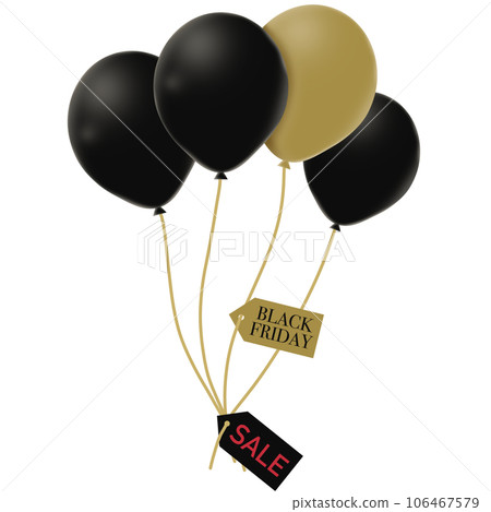 Black Friday balloon, for advertisement, social and fashion ads, for decoration poster, card 106467579