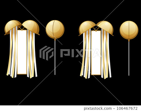 Illustration set of gold kusudama 106467672