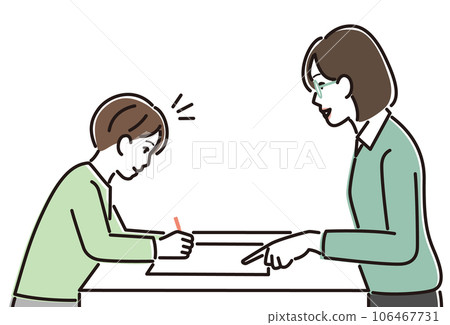 Students and teachers being tutored individually Students and teachers being tutored individually 106467731