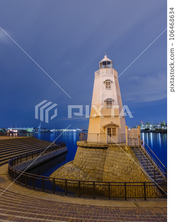 Osaka _ night view of the old Sakai lighthouse 106468634