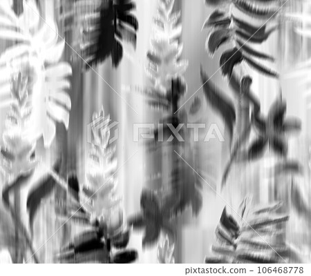 Modern abstract blur botanical pattern with tropical flowers Modern abstract blur botanical pattern with tropical flowers 106468778