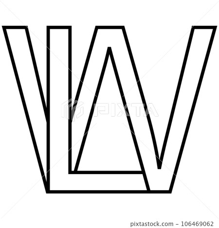 Logo sign lw wl, icon double letters logotype w l Logo sign lw wl, icon double letters logotype w l 106469062