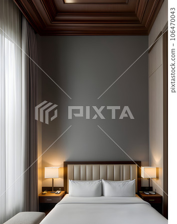 Hyper detail in ultra realistic hotel villa. 106470043