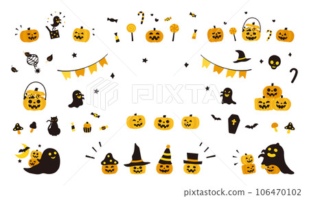 Halloween material collection 2023 textless vector 106470102
