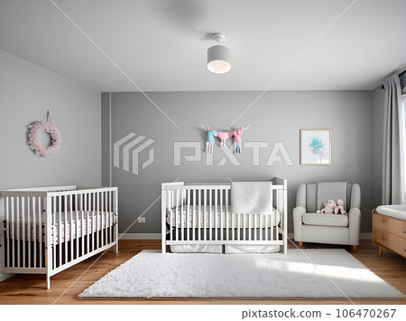 realistic baby girl room medium shot hyperdetailed. 106470267